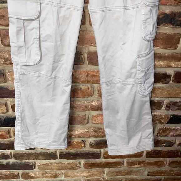 Abercrombie & Fitch Cream Relaxed Fit Wide Leg Cargo Pants Women's Size 4 27 - Picture 4 of 9